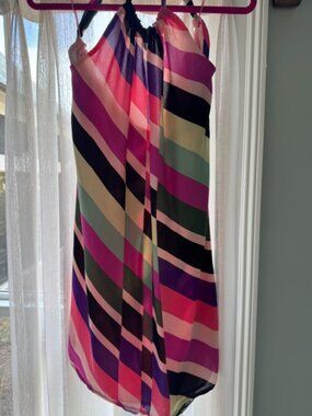 Trina Turk Multi-Colored Geometric Silk Dress